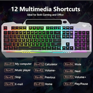 Foto 6 | Foto 6 | Combo De Teclado Y Ratón Aula Gaming De 104 Teclas Con Retroiluminación Rgb - Venta Internacional.