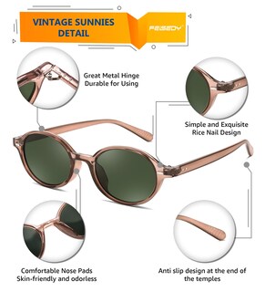 Foto 3 | Foto 3 | Gafas De Sol Feisedy Retro Ovaladas B1171 Para Mujer Transparente - Venta Internacional.