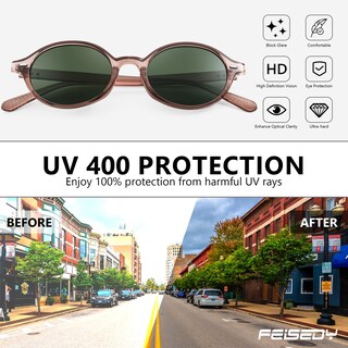 Foto 5 | Foto 5 | Gafas De Sol Feisedy Retro Ovaladas B1171 Para Mujer Transparente - Venta Internacional.