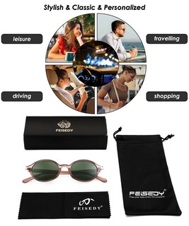 Foto 6 | Foto 6 | Gafas De Sol Feisedy Retro Ovaladas B1171 Para Mujer Transparente - Venta Internacional.