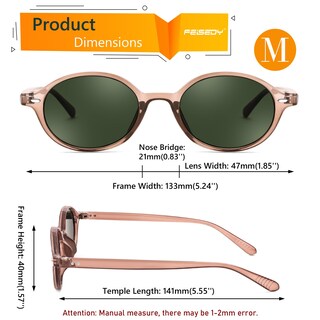 Foto 7 | Foto 7 | Gafas De Sol Feisedy Retro Ovaladas B1171 Para Mujer Transparente - Venta Internacional.