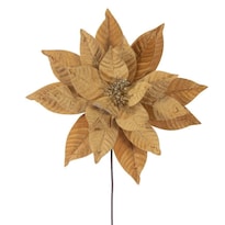 Flores Artificiales Vickerman Poinsettia Dorada Con 18 Flores - Venta Internacional.