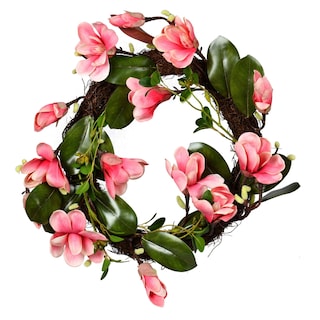 Foto 1 | Foto 1 | Corona Artificial Magnolia Rosa Oscuro Vickerman 22 Cm - Venta Internacional.