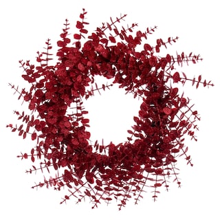 Foto 1 | Foto 1 | Corona Artificial De Eucalipto Con Brillo Roja Vickerman 61 Cm - Venta Internacional.