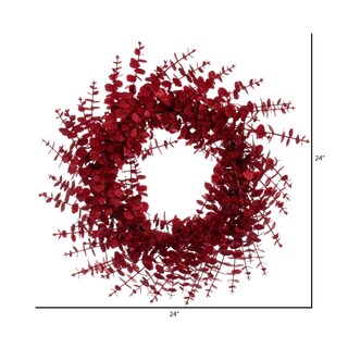 Foto 3 | Foto 3 | Corona Artificial De Eucalipto Con Brillo Roja Vickerman 61 Cm - Venta Internacional.