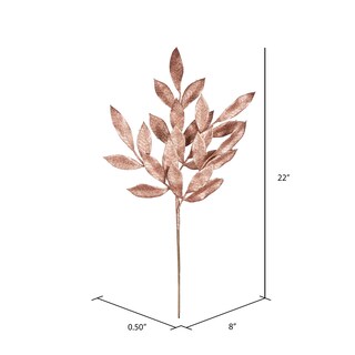Foto 5 | Foto 5 | Spray Navideño Vickerman 22'' Hojas De Laurel Con Purpurina Oro Rosa Paquete De 12 - Venta Internacional.