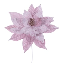 Flores Artificiales Vickerman Flor De Nochebuena Rosa Intenso De 21.5 Cm - Venta Internacional.