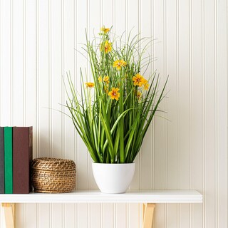 Foto 7 | Foto 7 | Planta Artificial Vickerman Cosmos Amarillo En Maceta De 22 5 Cm - Venta Internacional.
