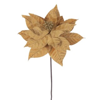 Foto 1 | Foto 1 | Flor Artificial Vickerman Flor De Nochebuena Dorada 21.5 Cm (paquete De 6) - Venta Internacional.