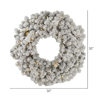 Foto 2 | Foto 2 | Guirnalda Navideña Vickerman De Abeto Kodiak Nieve Artificial 30 Cm Con Luces Led - Venta Internacional.