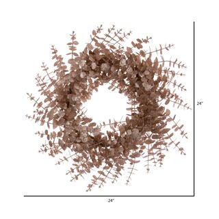 Foto 3 | Foto 3 | Corona Artificial De Eucalipto Con Purpurina Vickerman 24'' Caf Latte - Venta Internacional.