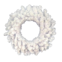 Corona Navideña Vickerman 30 Cm De Pino Blanco Cristal Sin Iluminar - Venta Internacional.