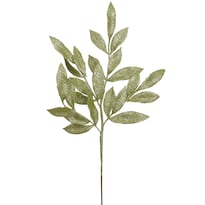 Paquete De 12 Rociadores Navideños Vickerman De Hojas De Laurel Con Purpurina Lima 22 Cm - Venta Internacional.