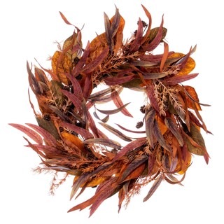 Foto 1 | Foto 1 | Corona Artificial De Hojas Vickerman 22 Cm Crema Roja Para Uso Interior - Venta Internacional.