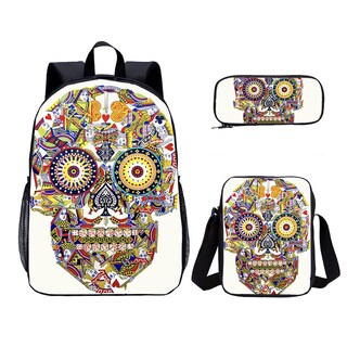 Foto 1 | Foto 1 | Set De Mochilas Mexican Skeleton School De 3 Piezas Para Niños - Venta Internacional.