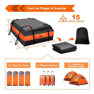 Foto 3 | Foto 3 | Bolsa Portaequipajes Impermeable para Techo de Coche 425 L