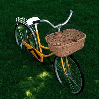 Foto 2 | Foto 2 | Cesta Delantera Para Bicicleta Vidaxl De Mimbre Natural Con Cubierta Para 7 Kg - Venta Internacional.