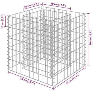 Foto 7 | Foto 7 | Cama Elevada De Gabin Vidaxl De Acero Galvanizado Duradero 50x50x50 Cm - Venta Internacional.