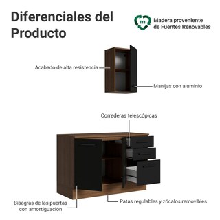 Foto 4 | Foto 4 | Mueble De Baño Completo Para Almacenaje Madesa Agata 120cm 3