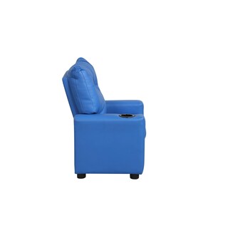 Foto 3 | Foto 3 | Sillón Reclinable Infantil Chang Azul De Cuero Sintético Con Portavasos - Venta Internacional.