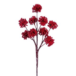 Foto 1 | Foto 1 | Ramas De Navidad Con Bayas Pom Pom Rojas Vickerman 14 Cm - Venta Internacional.