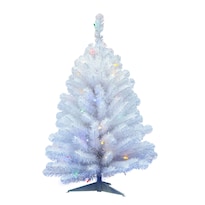Árbol De Navidad Vickerman Abeto Blanco Cristal 90cm Con Luces Led - Venta Internacional.