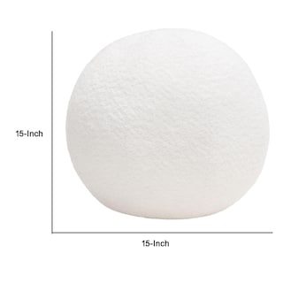 Foto 5 | Foto 5 | Almohadón Decorativo Benzara Redondo En Imitación De Borrego Marfil 38 Cm - Venta Internacional.