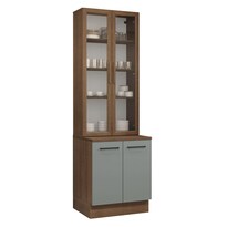 Kit Gabinete Bajo Con Armario De Vidrio Madesa Agata 70cm Mg