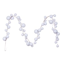 Guirnalda Vickerman De Alambre Con Bolas Y Ramas Perla Plateada De 3 M Para Interior - Venta Internacional.