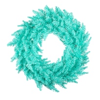 Corona Navideña Vickerman Abeto Aqua 24 Cm Sin Luces Decoración De Interior - Venta Internacional.