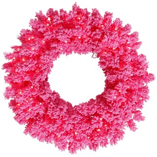 Foto 1 | Foto 1 | Corona Navideña De Abeto Rosa Nevado Vickerman 30 Cm Con Luces Led - Venta Internacional.