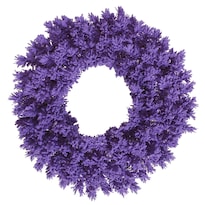 Corona Navideña De Abeto Morado Vickerman Con Efecto Escarchado De 30 Cm Sin Luces - Venta Internacional.