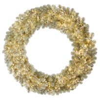 Corona Navideña Vickerman 30 Cm Champán Con Led Blanco Cálido - Venta Internacional.