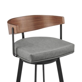 Foto 4 | Foto 4 | Silla Taburete Benzara Lasie Giratoria Con Respaldo Barril Y Cuero Sintético - Venta Internacional.