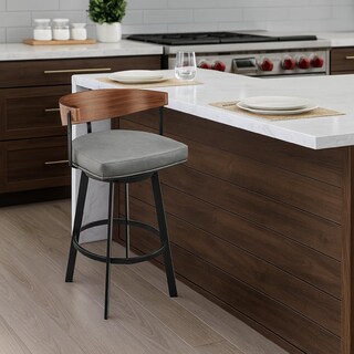 Foto 6 | Foto 6 | Silla Taburete Benzara Lasie Giratoria Con Respaldo Barril Y Cuero Sintético - Venta Internacional.