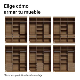 Foto 5 | Foto 5 | Ropero Closet Madesa Venus 6 Puertas 4 Cajones 180cm Mn 05