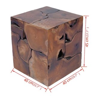 Foto 3 | Foto 3 | Banco Casafoyer De Madera Maciza De Teca 40x40x45 Cm Estilo Retro Hecho A Mano - Venta Internacional.