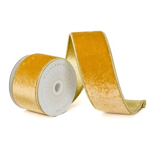 Foto 1 | Foto 1 | Cinta Vickerman De Terciopelo Dorado Brillante 2.5 Cm X 10 M Con Ribete Dorado - Venta Internacional.