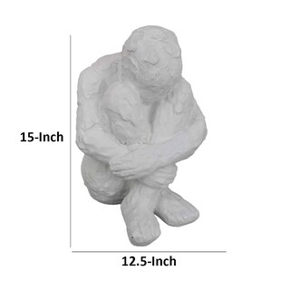 Foto 5 | Foto 5 | Figura De Hombre Contemplativo Abstracto Benzara Roy 38cm Blanco - Venta Internacional.