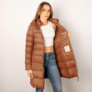 Foto 4 | Foto 4 | Chamarra Larga Greenlander Café Capitonada con Capucha Desmontable para Mujer