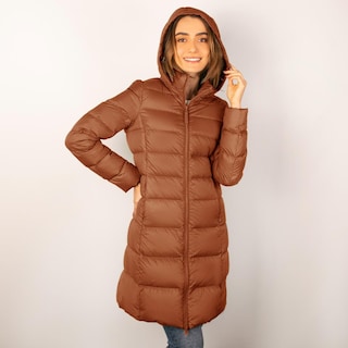 Foto 7 | Foto 7 | Chamarra Larga Greenlander Café Capitonada con Capucha Desmontable para Mujer