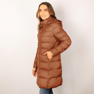 Foto 5 | Foto 5 | Chamarra Larga Greenlander Café Capitonada con Capucha Desmontable para Mujer