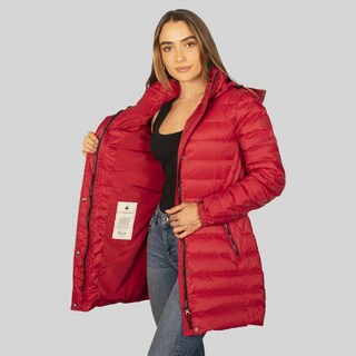 Foto 3 | Foto 3 | Chamarra Greenlander Roja Capitonada con Capucha para Mujer