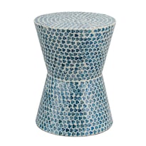 Banqueta De Mesa De Acento Benjara Ivy Luxo 50cm Mosaico Branco E Azul - Venta Internacional.