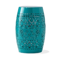 Banco Y Mesa Lateral Para Jardín Exterior Benjara De Hierro En Verde Azulado 30 Cm - Venta Internacional.