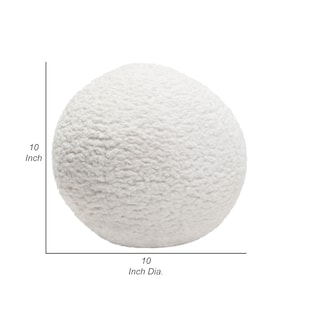 Foto 5 | Foto 5 | Conjunto De 2 Cojines Decorativos Benzara Wily Pelota Redonda De 25 Cm Blanco - Venta Internacional.