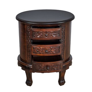 Foto 2 | Foto 2 | Cómoda Benzara De Madera Con 3 Cajones Y Detalles En Forma De Voluta Color Marrón - Venta Internacional.