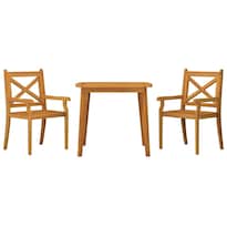 Conjunto De Comedor Para Patio Casafoyer De Madera Maciza De Acacia 3 Piezas - Venta Internacional.