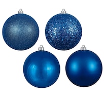 Bolsa De 4 Esferas Decorativas Vickerman Azules 8 Cm Con 4 Acabados - Venta Internacional.