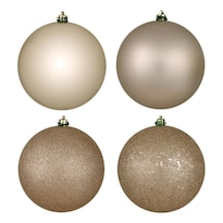 Set De Adornos Vickerman 10 Cm Bola Beige Avena Con 4 Acabados (juego De 4) - Venta Internacional.